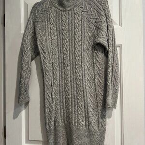 Adrienne Vittadini Gray Sweater Dress Knit Size S
